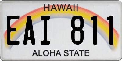 HI license plate EAI811