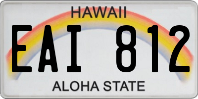 HI license plate EAI812