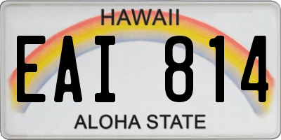 HI license plate EAI814