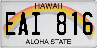 HI license plate EAI816