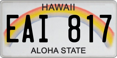 HI license plate EAI817