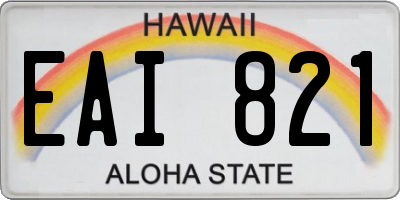 HI license plate EAI821