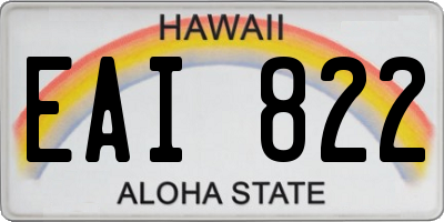 HI license plate EAI822