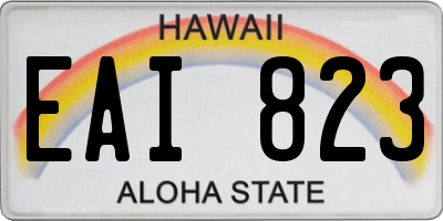 HI license plate EAI823