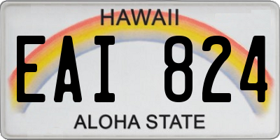 HI license plate EAI824