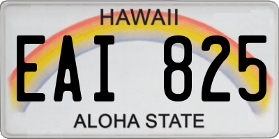 HI license plate EAI825