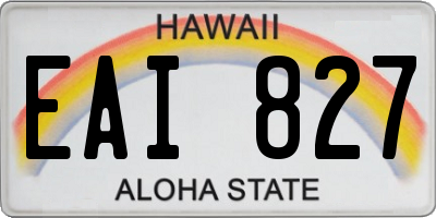 HI license plate EAI827