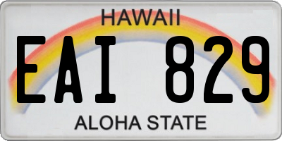 HI license plate EAI829