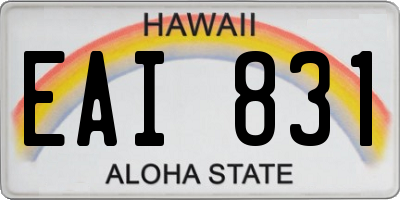 HI license plate EAI831