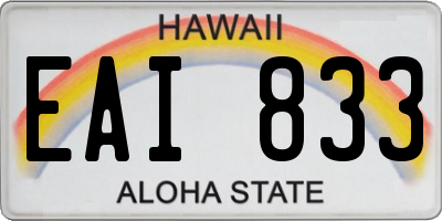 HI license plate EAI833