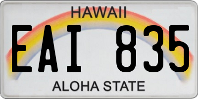 HI license plate EAI835