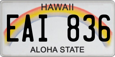 HI license plate EAI836