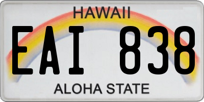 HI license plate EAI838