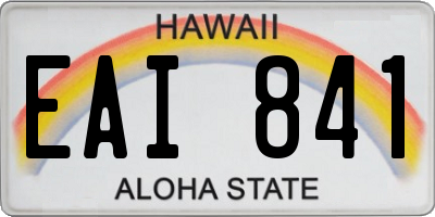 HI license plate EAI841