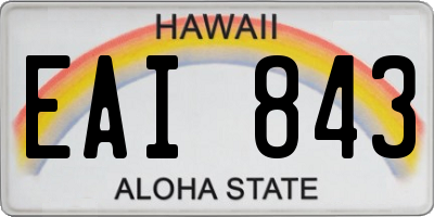 HI license plate EAI843