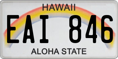 HI license plate EAI846