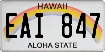 HI license plate EAI847