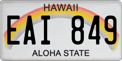 HI license plate EAI849