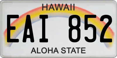 HI license plate EAI852