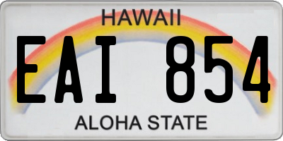 HI license plate EAI854