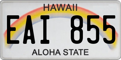 HI license plate EAI855