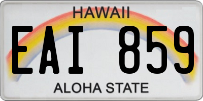 HI license plate EAI859