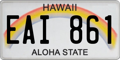 HI license plate EAI861