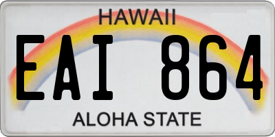 HI license plate EAI864