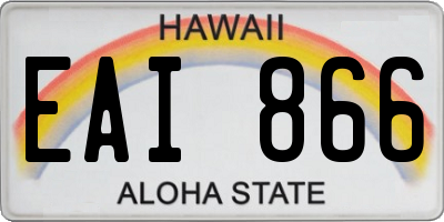 HI license plate EAI866