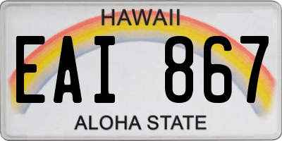 HI license plate EAI867