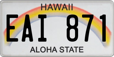 HI license plate EAI871