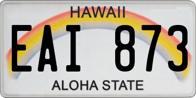 HI license plate EAI873