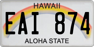HI license plate EAI874