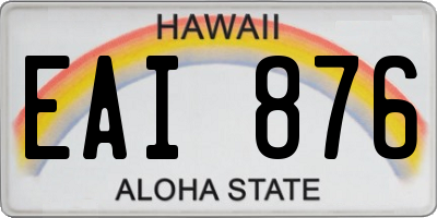 HI license plate EAI876