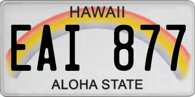 HI license plate EAI877