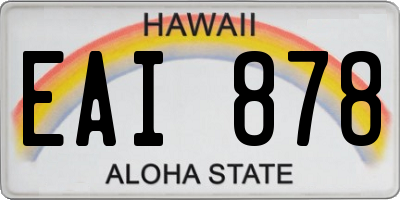 HI license plate EAI878