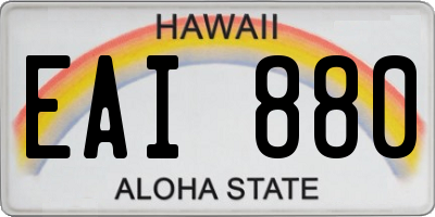 HI license plate EAI880