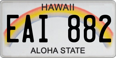 HI license plate EAI882