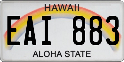 HI license plate EAI883