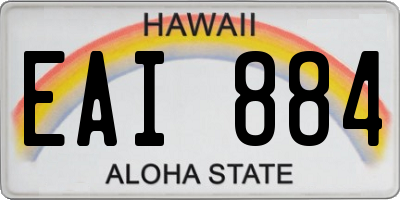 HI license plate EAI884