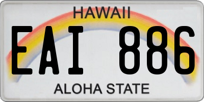 HI license plate EAI886