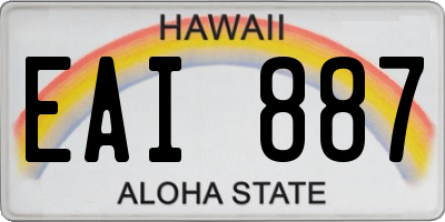 HI license plate EAI887