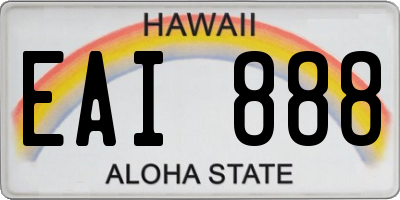 HI license plate EAI888