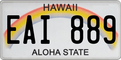 HI license plate EAI889