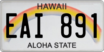 HI license plate EAI891