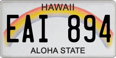 HI license plate EAI894