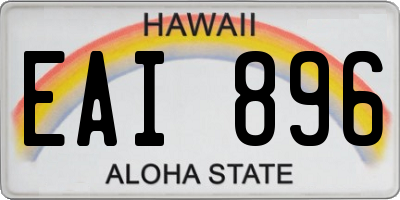 HI license plate EAI896