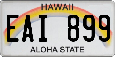 HI license plate EAI899