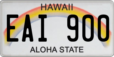 HI license plate EAI900