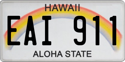 HI license plate EAI911